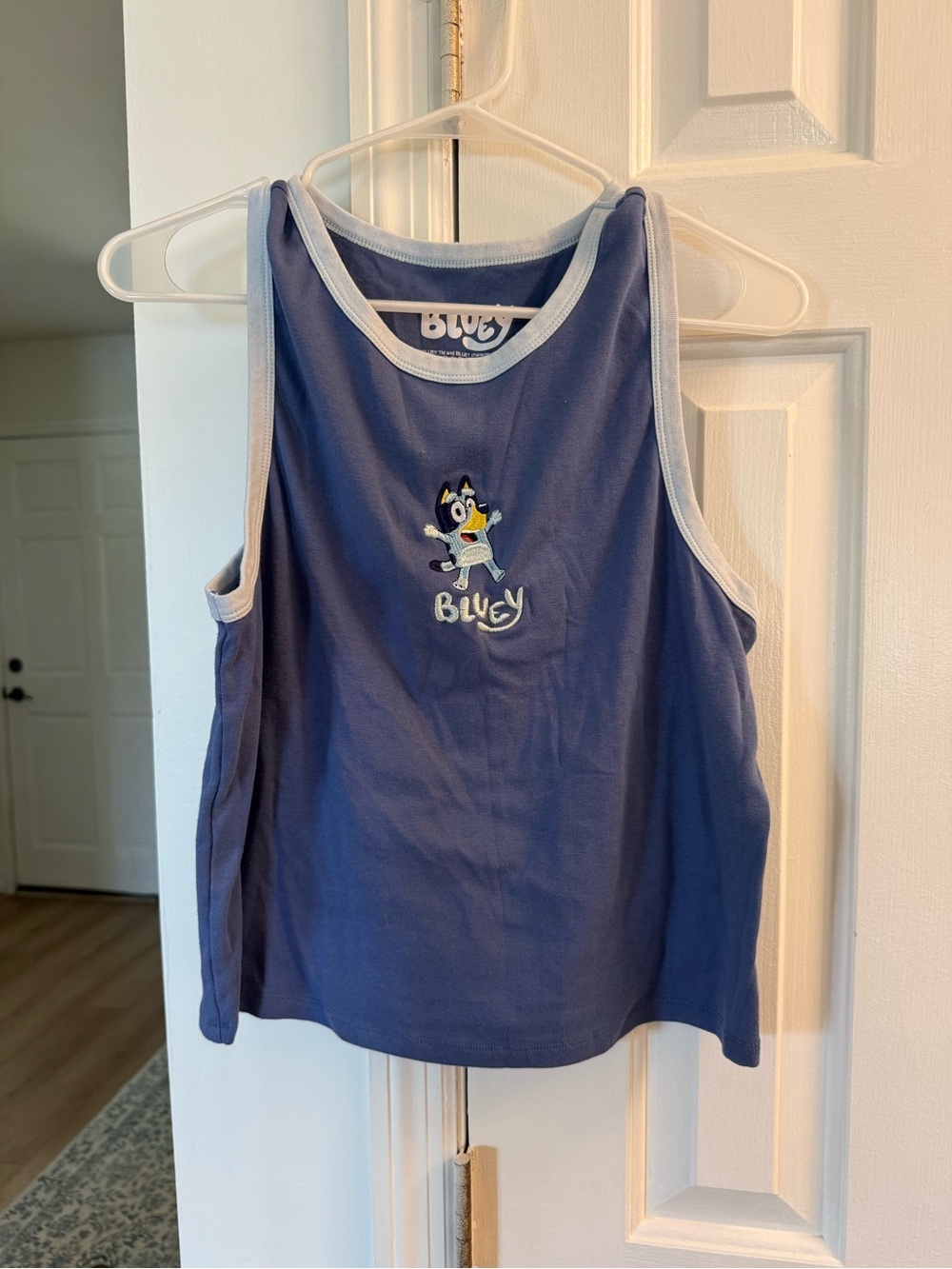 Hybrid Apparel Blue Toddler Tank Top with Character Embroidery